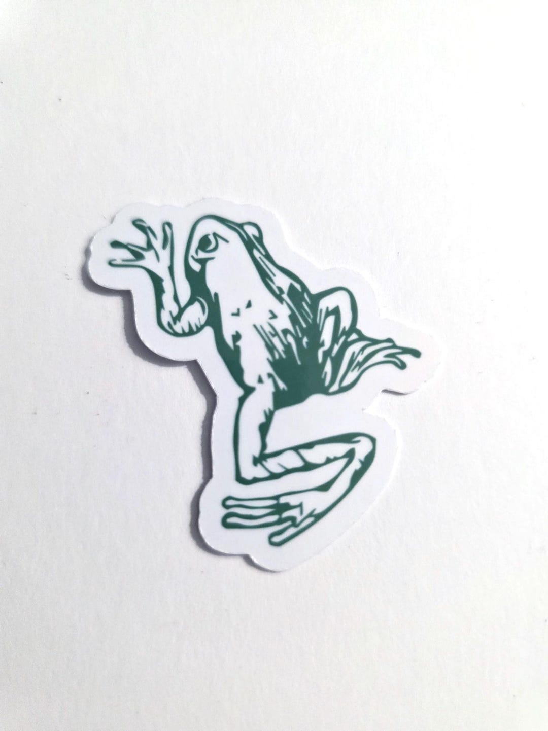 Vintage Style Frog Illustration Sticker | Nature Line Art Decal - Etsy
