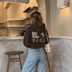 Sun Sea Soul Hoodie | Vintage Beach Hoodie | Retro Summer Aesthetic Hoodie | Palm Tree Sweatshirt | Coastal Vibes Hoodie