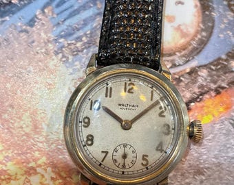 Reloj Waltham Riverside de los años 40, 17 rubíes, segundero pequeño, cuerda manual, esfera original, en funcionamiento.