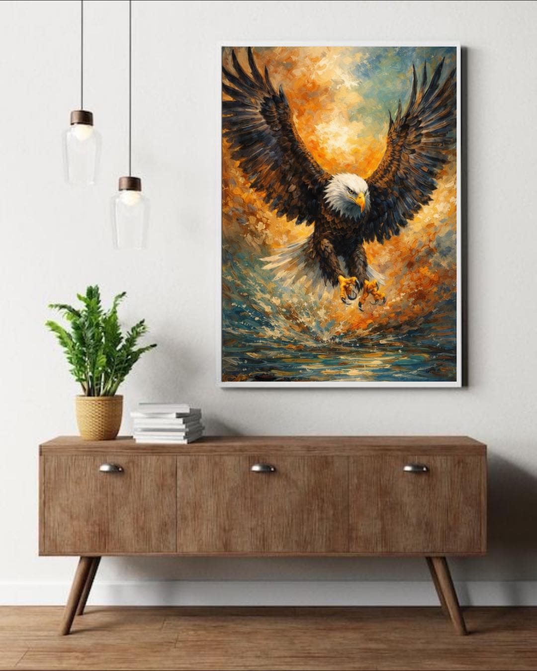 Bald Eagle Oil Painting Look, Majestic Eagle Wall Art, Wildlife Canvas ...