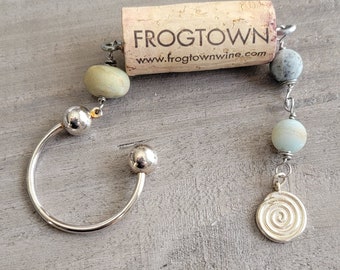 Cork, Gemstone, Key Chain, Matte Amazonite Gemstones