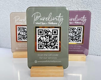Custom Acrylic QR Business Sign - Multi QR Code Display - Social Media, Payment Integration, Appointment Scheduler, Durable Acrylic