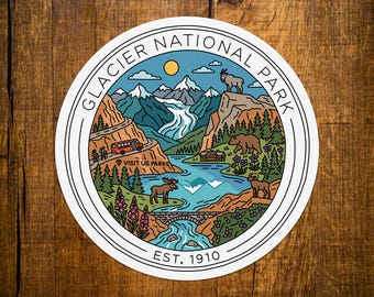 Glacier National Park | Stickercirkel | Buitenvinyl