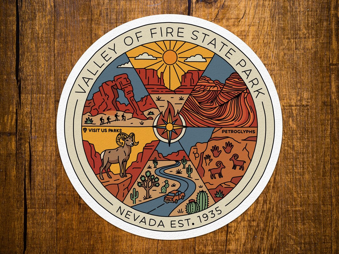 Valley of Fire State Park, Nevada | Sticker Circle | Outdoor Vinyl - Etsy