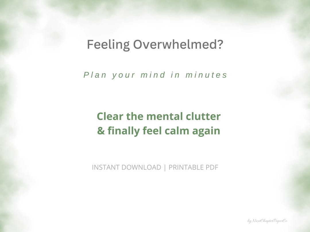 Mental Reset Planner Printable PDF | Clear Your Mind in Minutes ...