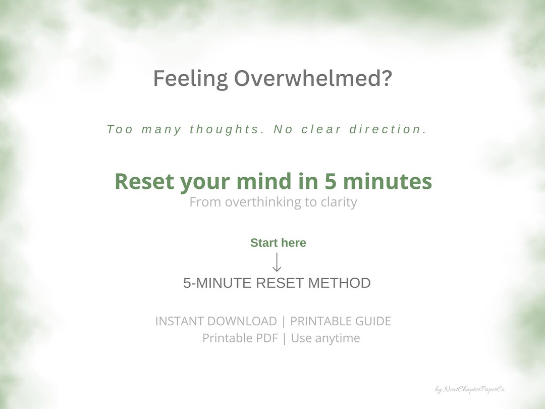 Overthinking Reset Guide | 5 Minute Reset Method | Mental Clarity ...