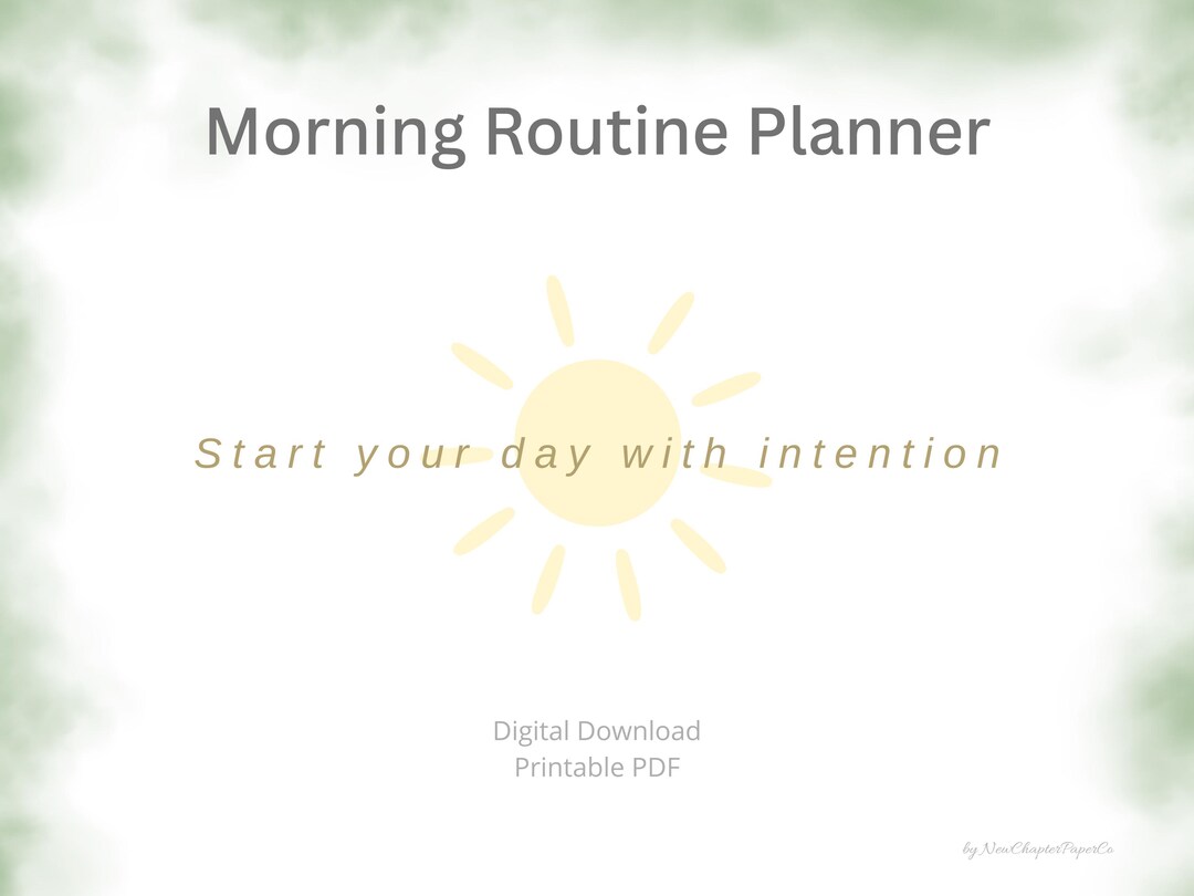 Morning Routine Planner Printable PDF | Daily Morning Routine Checklist ...
