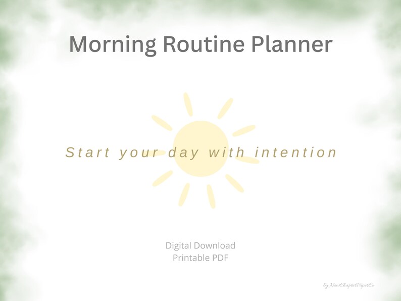 Morning Routine Planner Printable PDF | Daily Morning Routine Checklist ...
