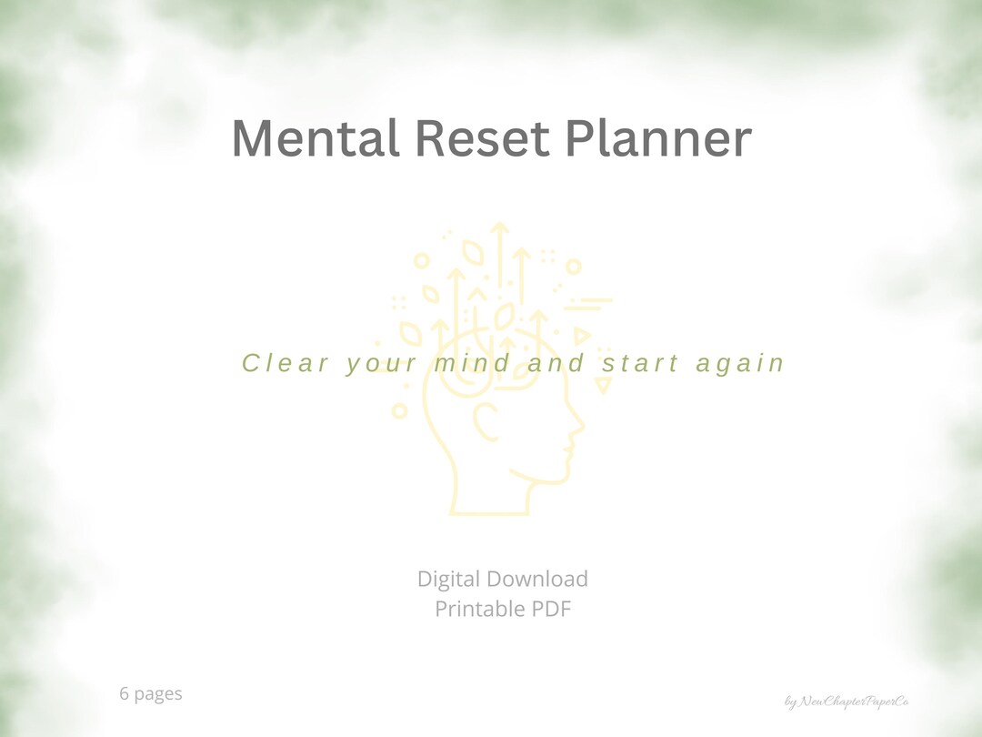Mental Reset Planner Printable PDF | Brain Dump Worksheet | Clear Your ...