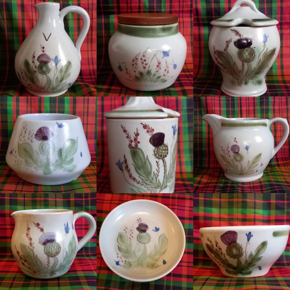 Scottish Thistle Pottery, Vintage Buchan, Ring Dish, Edinburgh