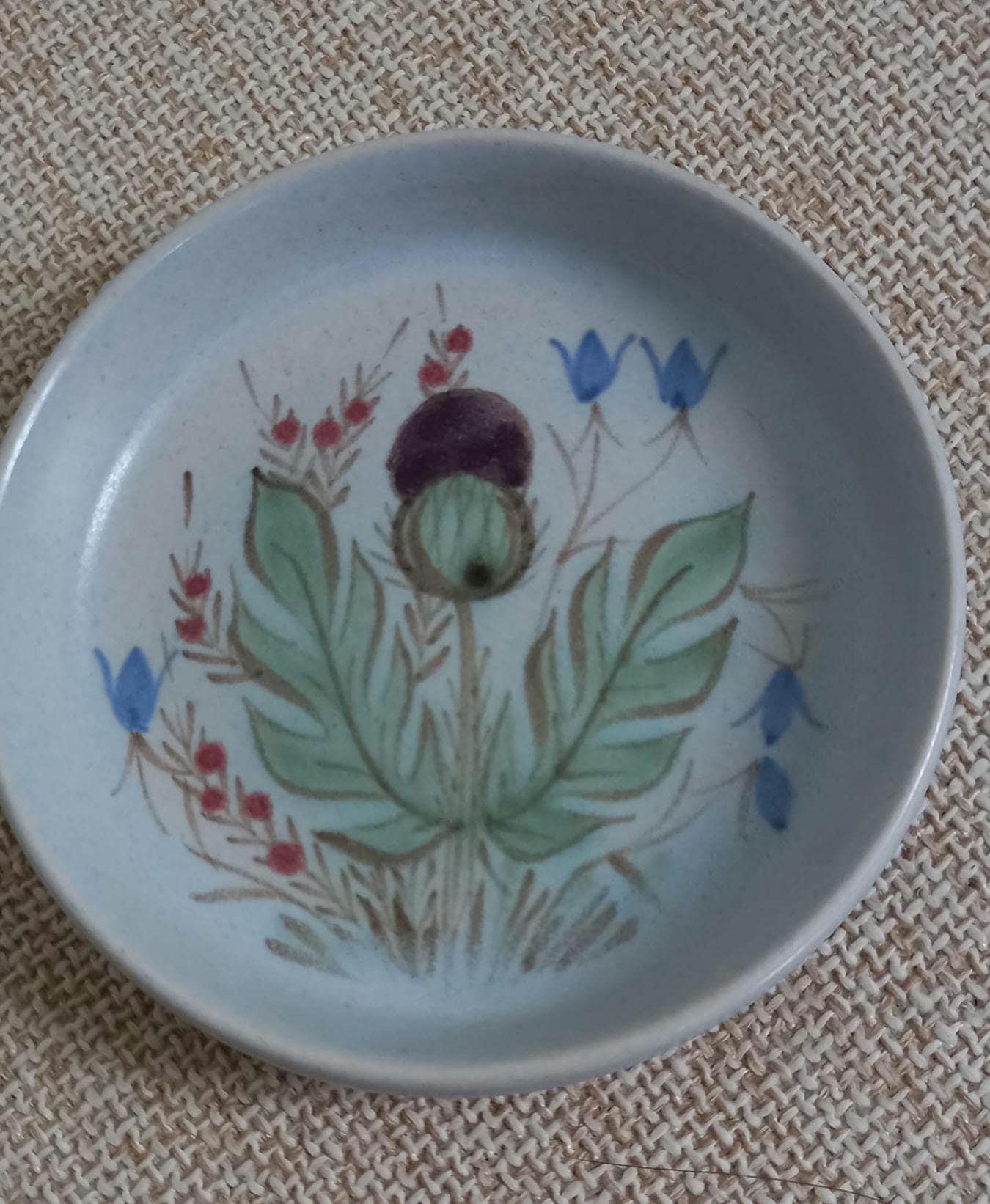 Scottish Thistle Pottery, Vintage Buchan, Ring Dish, Edinburgh