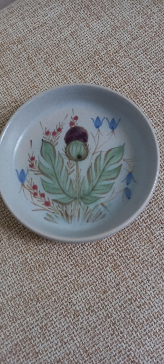Scottish Thistle Pottery, Vintage Buchan, Ring Dish, Edinburgh 
