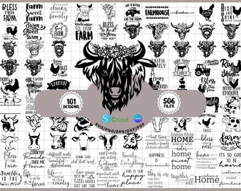 Lot de ferme rustique SVG : 100 motifs champêtres pour Cricut & Crafts