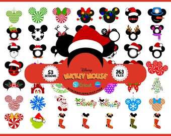 Mickey Christmas PNG Bundle, 50 Holiday Designs (Cricut & Sublimation Ready)