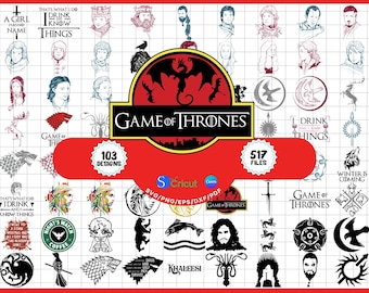 Clipart SVG Game of Thrones, Jon Snow et sceaux de la maison (120 modèles fantastiques)