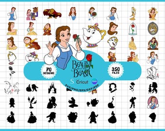 Clipart La Belle et la Bête : dessins de contes de fées romantiques - fichiers PNG et SVG