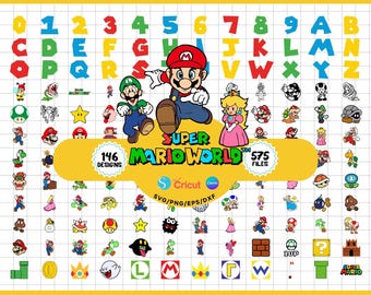 Lot Super Mario PNG et SVG : personnages et icônes (140 modèles)