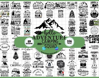 Camping SVG Bundle: 89 Camp Life Quotes - PNG for Sublimation