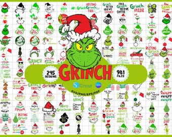 Bundle de cliparts Grinch : 200 PNG pour les fêtes - Téléchargement numérique