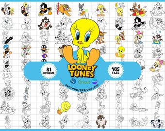 Lot de cliparts Looney Tunes : 80 dessins animés pour Cricut