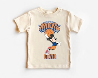Personalized New York Basketball Champions 2026 Mickey Mouse Basketball Custom Name  T-Shirt