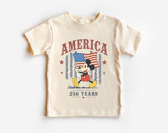 Mickey Mouse America T-Shirt: Vintage Patriotic Kids Tee, 4th July Graphic Shirt
