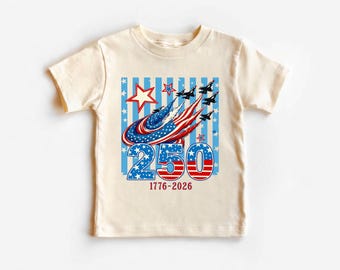 Patriotic Kids Shirt: Jets, Stars, Stripes (1776-2026)