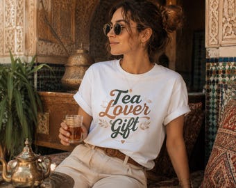 Tea Lover Gift T-Shirt Cozy Tea Shirt for Lovers Handmade Mug & Yarn Graphic Tee Tea Lover Apparel Gift for