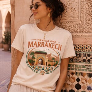 Marrakech T-Shirt, The Atlas Voice Tee, Moroccan Culture Shirt, Travel Morocco Shirt, Unisex Graphic Tee, Marrakech Gift, Morocco Souvenir