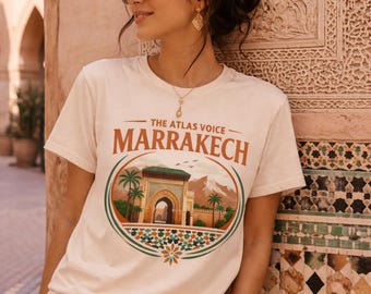Marrakech T-Shirt, The Atlas Voice Tee, Moroccan Culture Shirt, Travel Morocco Shirt, Unisex Graphic Tee, Marrakech Gift, Morocco Souvenir