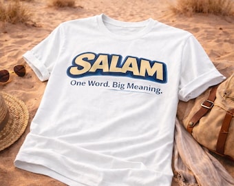 T-shirt | One Word Big Meaning SALAM Shirt Peace Message Tee Minimal Streetwear Shirt Unisex Graphic Tee Gift for Him Her