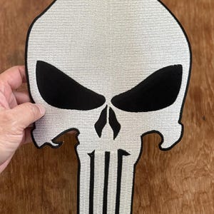 Large Skull Grim Reaper Patch | Gothic Devil Punisher Style Iron-On Vest Back Patch