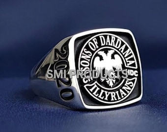 Anillo de los Hijos de Dardania Illyrians, Joyería de Motociclista con Águila Bicéfala, Patrimonio Besa Bese (2020)