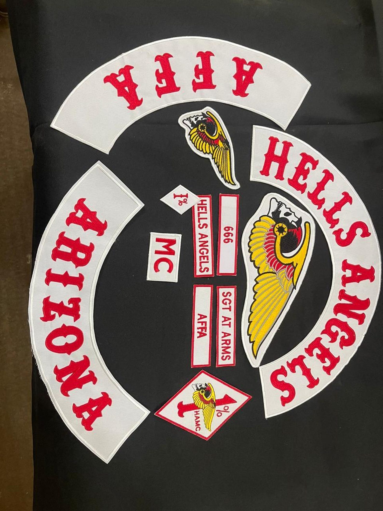 Hells Angels Style MC Aufnäher Set | Biker Weste Rocker Aufnäher ...