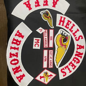 Hells Angels Style MC Patch Set | Biker Vest Rocker Patches (Iron On Sew On)