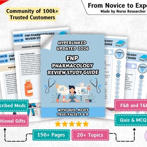FNP Pharmacology Review: Nurse Practitioner Study Guide & Practice Questions Hyperlinked 2026 (PDF File)