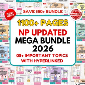NP Study Guide Mega Bundle, Nurse Practitioner 1100+ Pages, 2026 Hyperlinked (Digital Downloads)