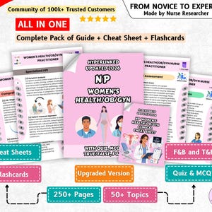 NP Women's Health OB Gyn Nurse Practitioner Quick Clinical Guide & Study Reference, Fnp Study Guide Bundle, Essential NP