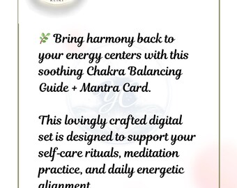 Guía de Chakras y Tarjeta de Mantras con Aceites Esenciales