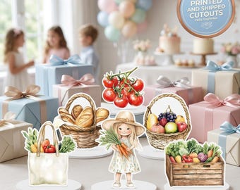 ファーマーズマーケットのテーブルデコレーション、6点セット、ベビーシャワー、1歳の誕生日デコレーション、テーブルセンターピース、パーティー用品、地元産