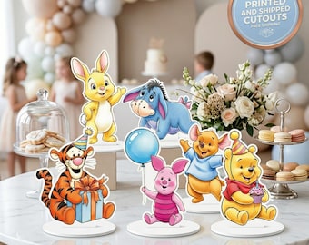 Winnie de Pooh-tafeldecoratie, set 6, babyshower, decoratie eerste verjaardag, tafeldecoratie, feestartikelen