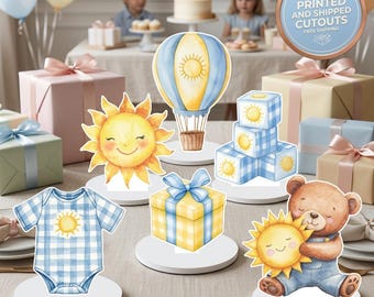 Decoración de mesa con ositos de peluche, juego de 6, baby shower con temática de sol, decoración para el primer cumpleaños, centros de mesa, artículos para fiestas, para niño.