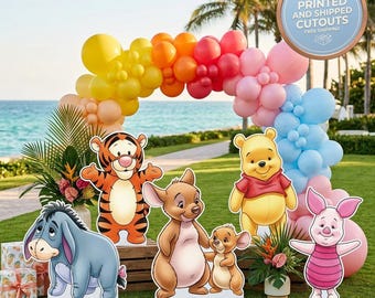 Winnie the Pooh Set 5, Baby Shower Cutouts, Backdrop, Party Props, Birthday Party Decor, Centerpieces, Storybook