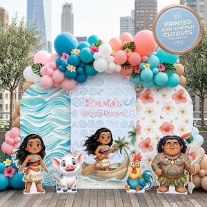Moana Birthday Cutouts, Disney Princess Party, Backdrop, Props Standee, Yard Sign, Centerpieces, Disney Kids Party, Hawaiian Party image 1