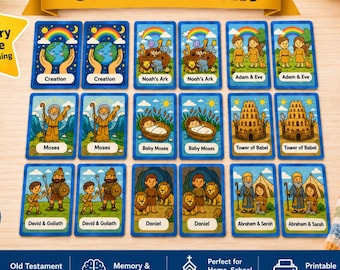 Old Testament Bible Memory Game | Kids Matching Activity (PDF Download)