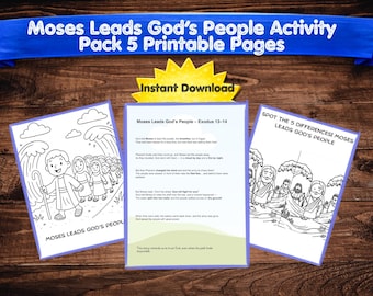 Moses Leads God's People Activity Pack | Christian Coloring Pages (PDF Download)