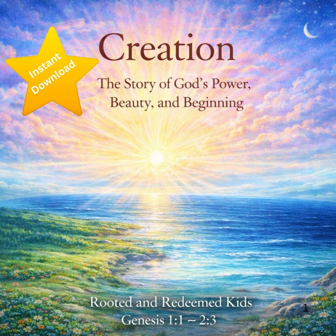 Creation Story Printable | Genesis Bible Story for Kids (instant ...