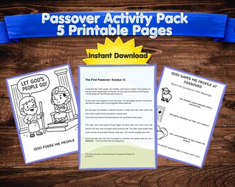 Passover Activity Pack for Kids | Moses Exodus Story, Coloring Pages (Digital Download)