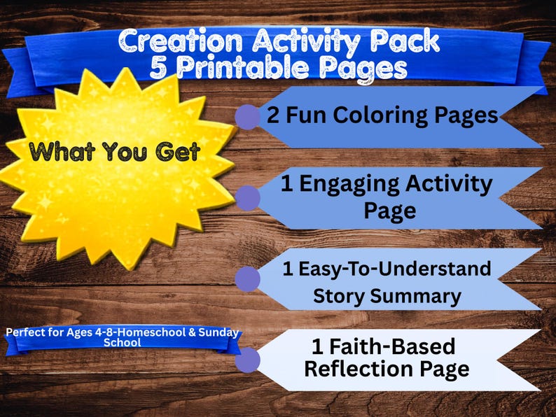 Creation Bible Activity Pack for Kids | Genesis Story Worksheets ...