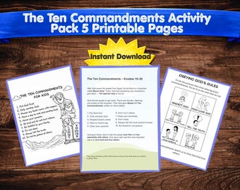 Ten Commandments Activity Pack for Kids | Bible Story, Coloring Pages (PDF Download)